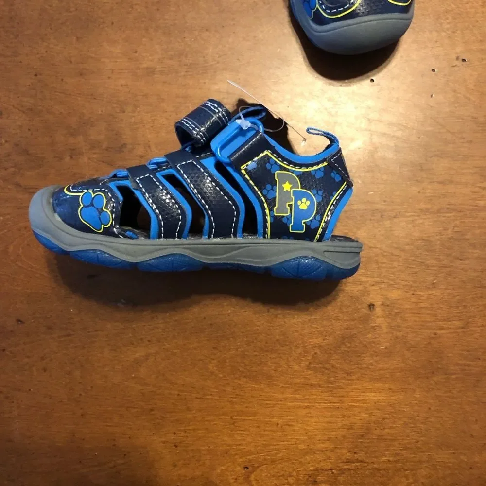 Toddler size 6 Light up Paw Patrol navy blue closed toe sandals